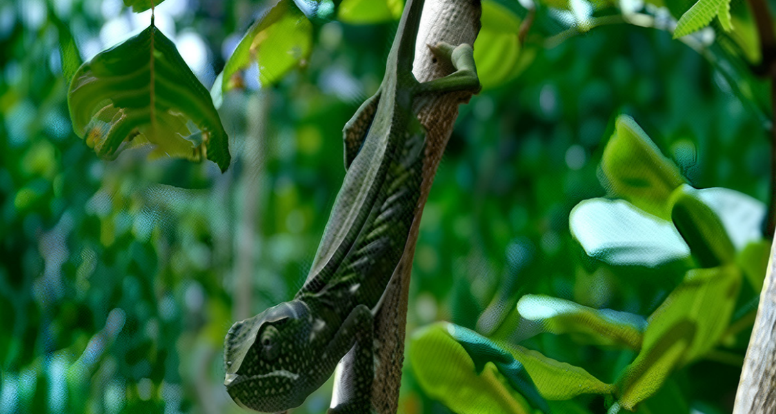 The flap-necked chameleon in northern Mozambique